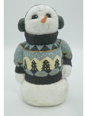 House of Hatten Hand Crafted Snowman Rodney W Leeseberg Signed Folk Art 1999